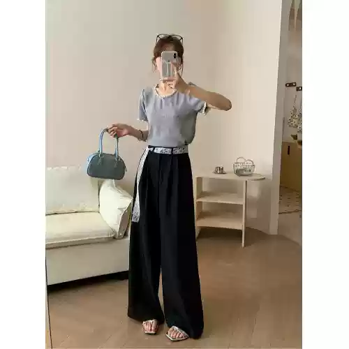 Loose drape suit trousers