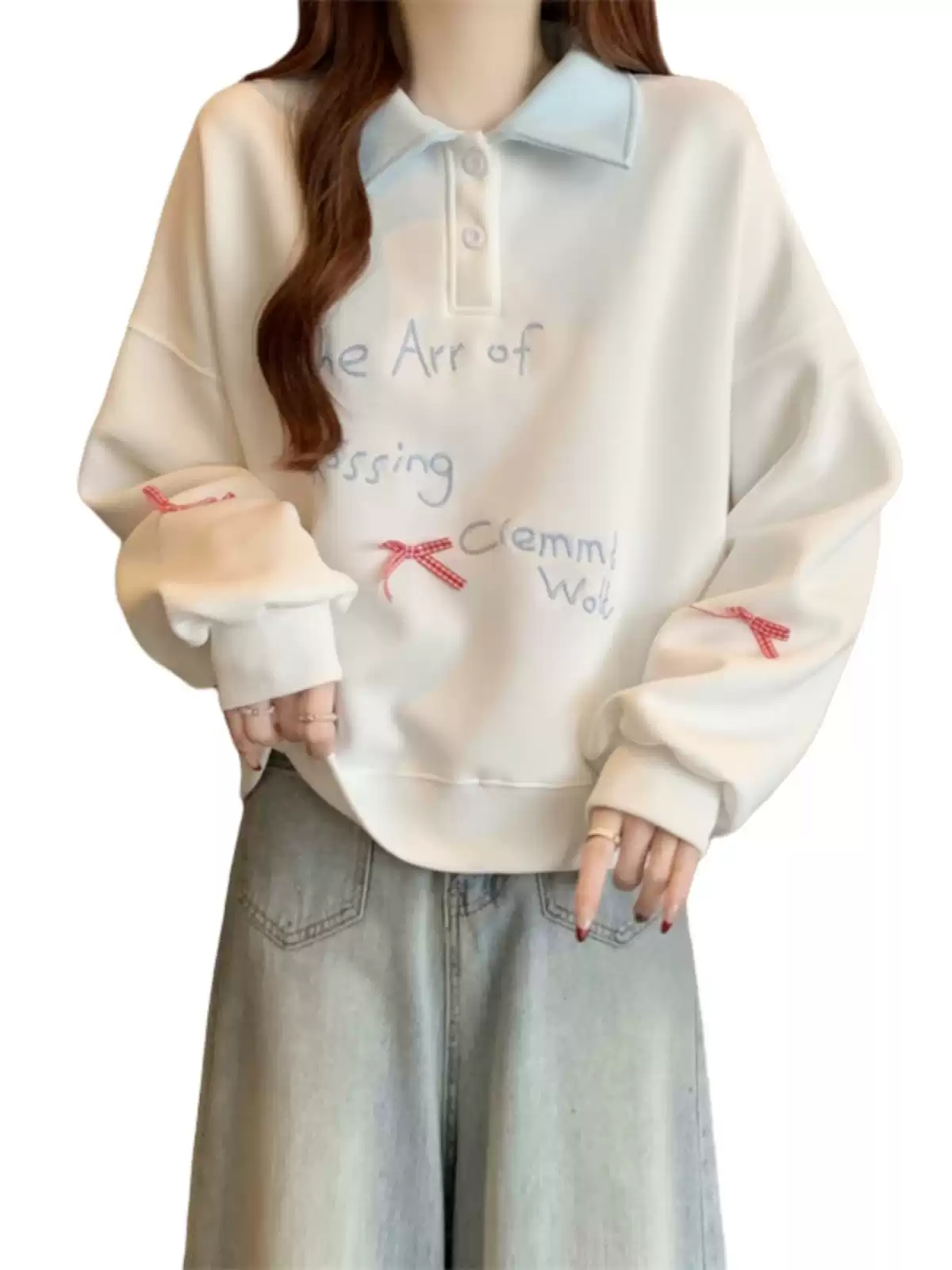 Polo collar sweatshirt