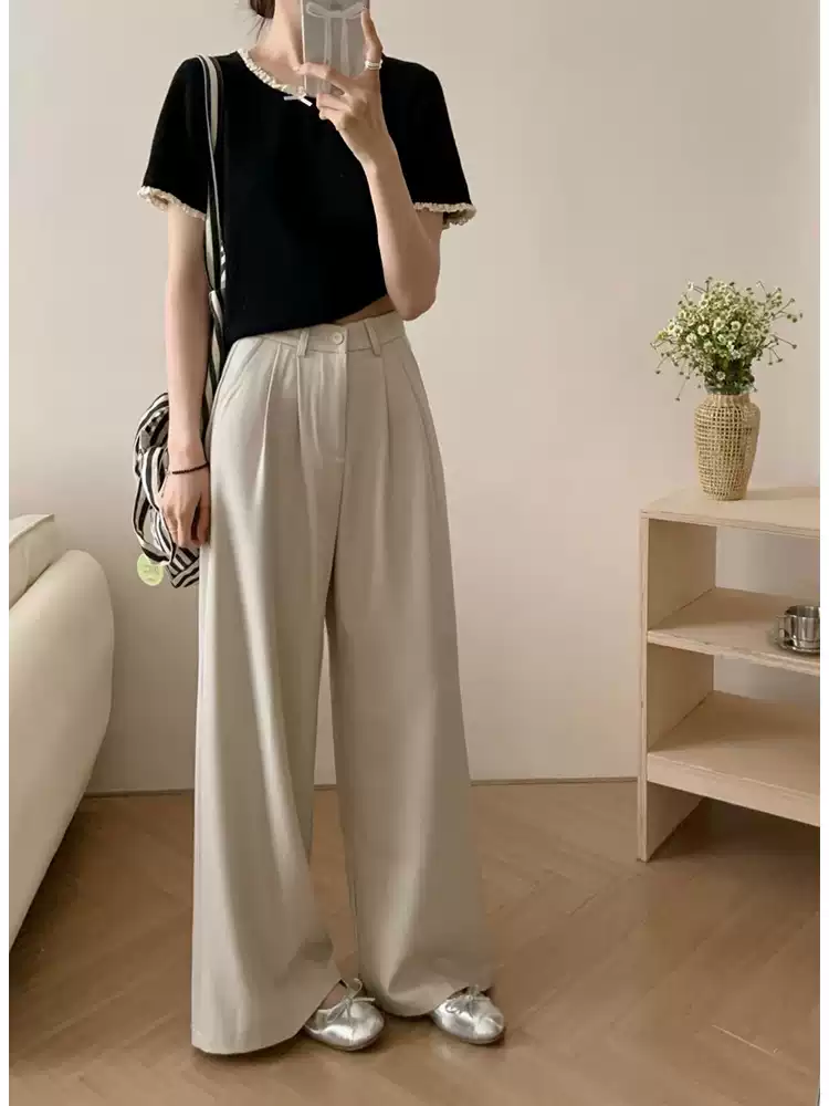 Loose drape suit trousers