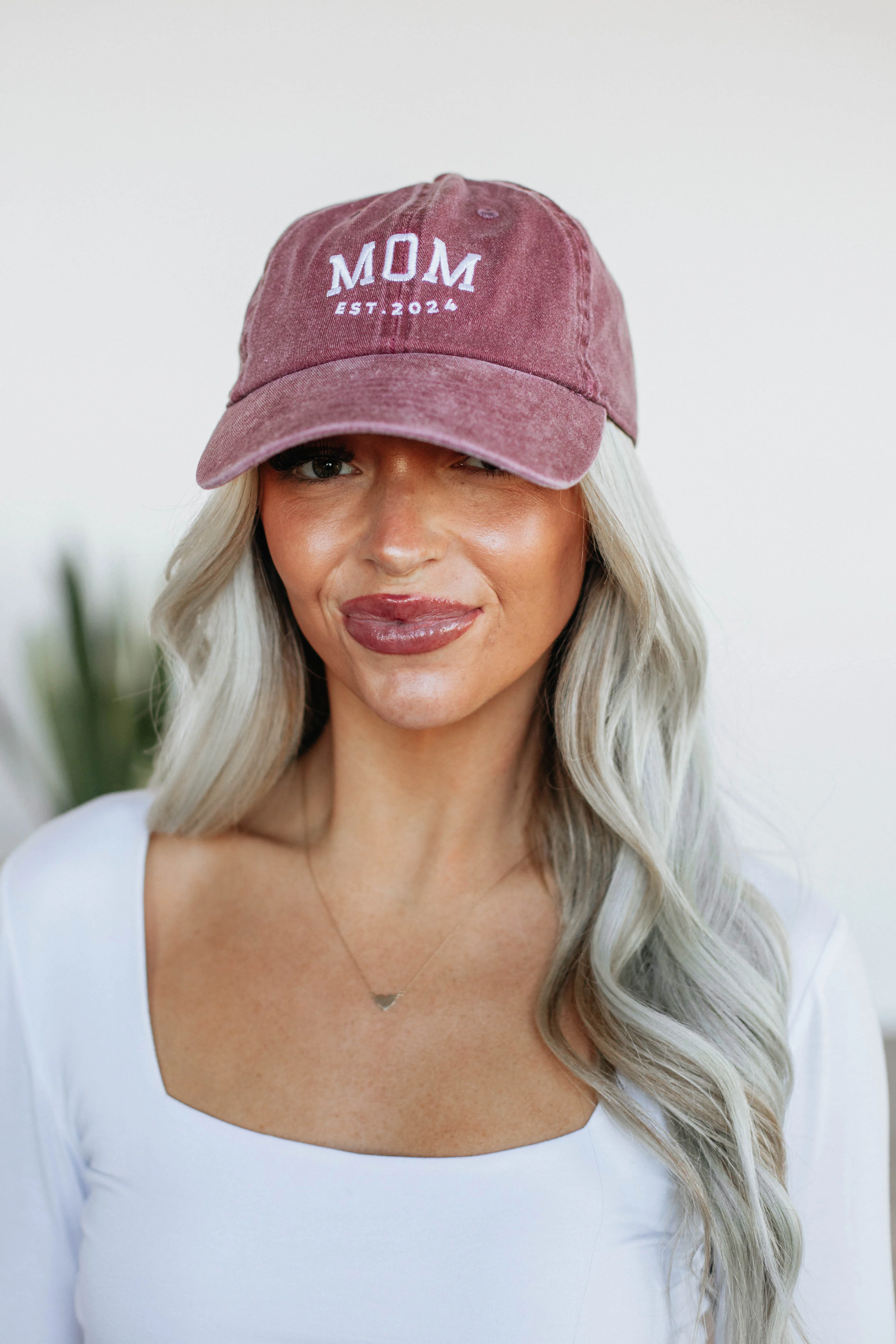 Mom Baseball Hat - Wine