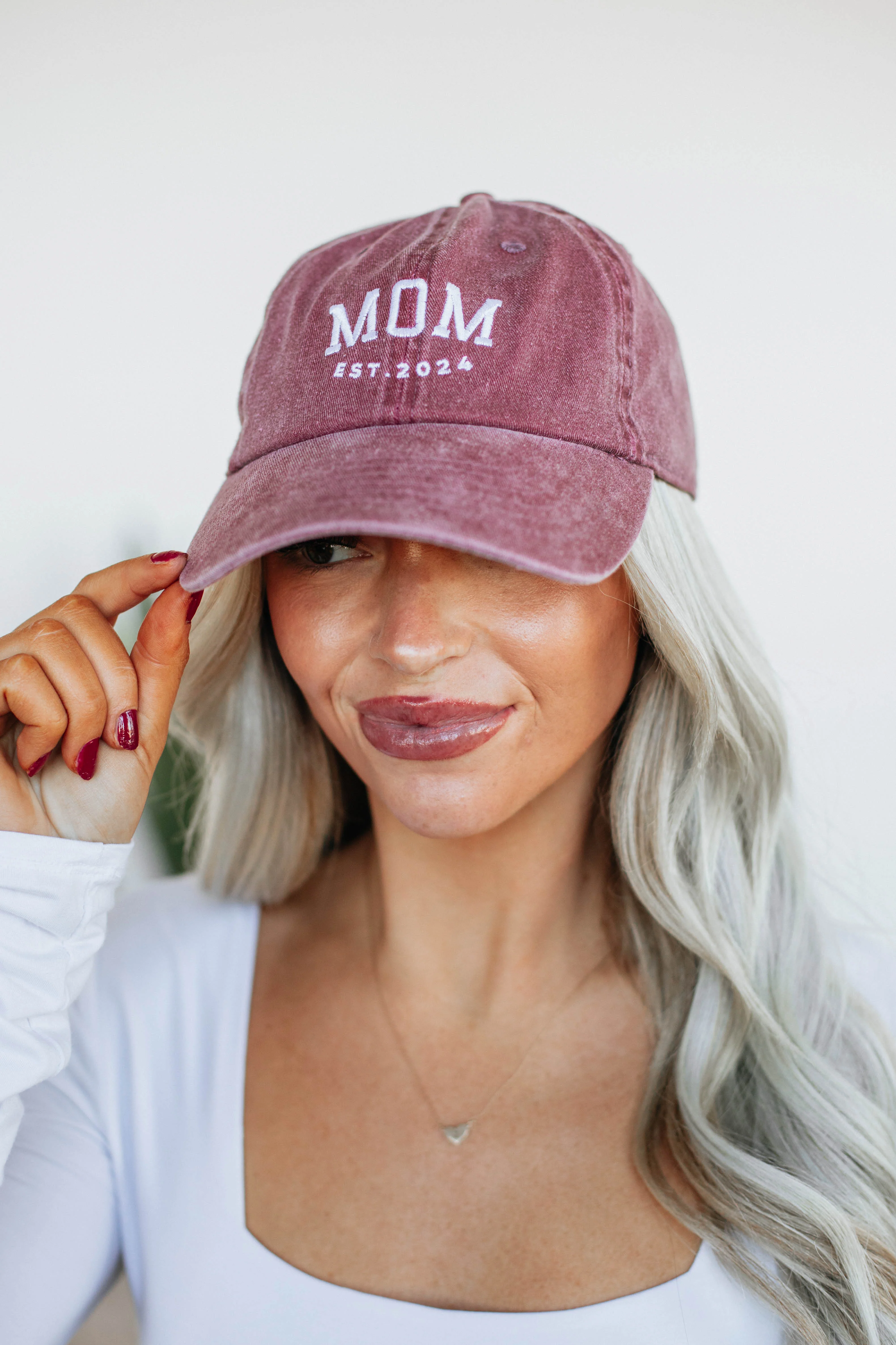 Mom Baseball Hat - Wine