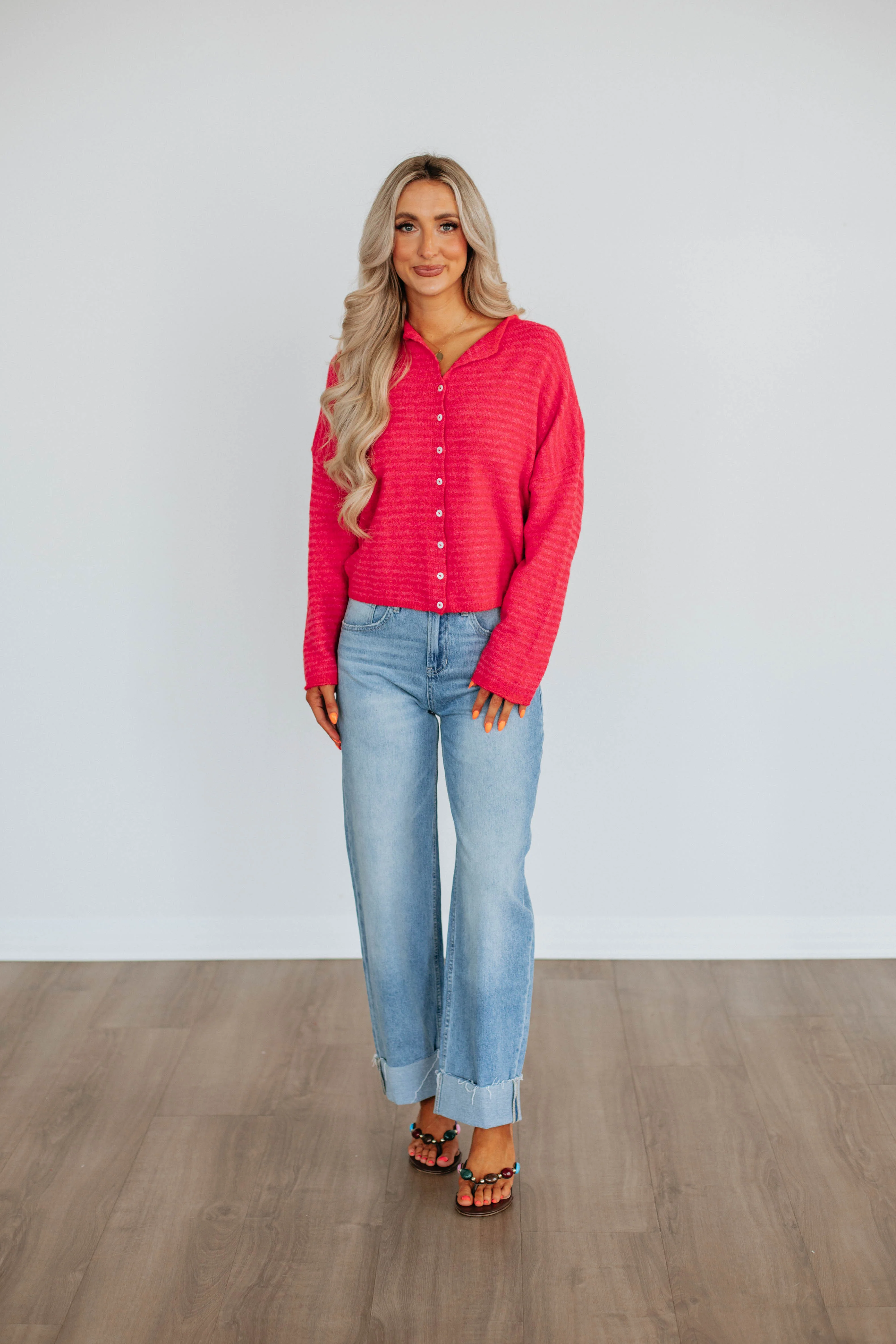 Zoelle Striped Cardigan - Cherry Mix