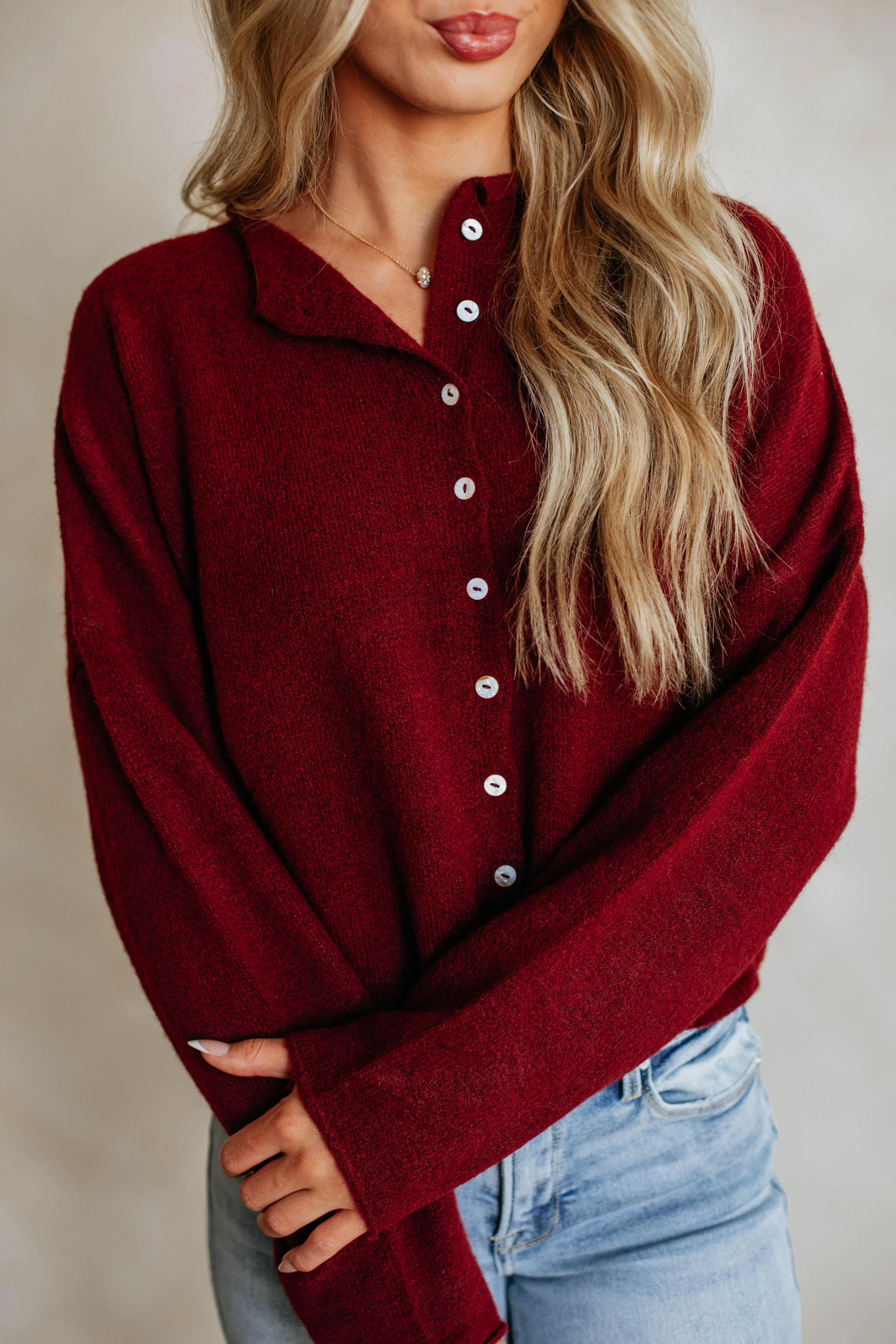 Brooke Cardigan - Burgundy
