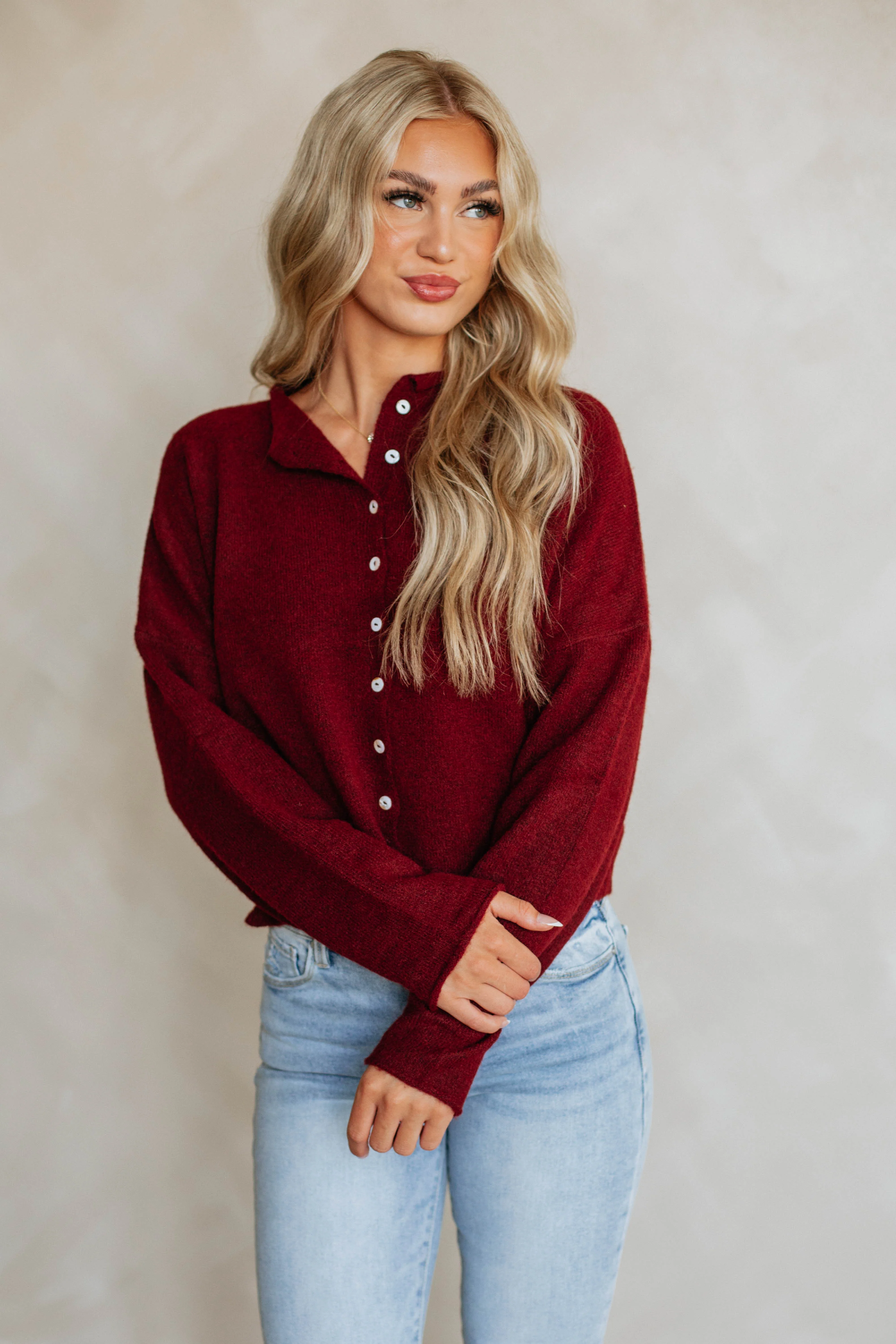Brooke Cardigan - Burgundy