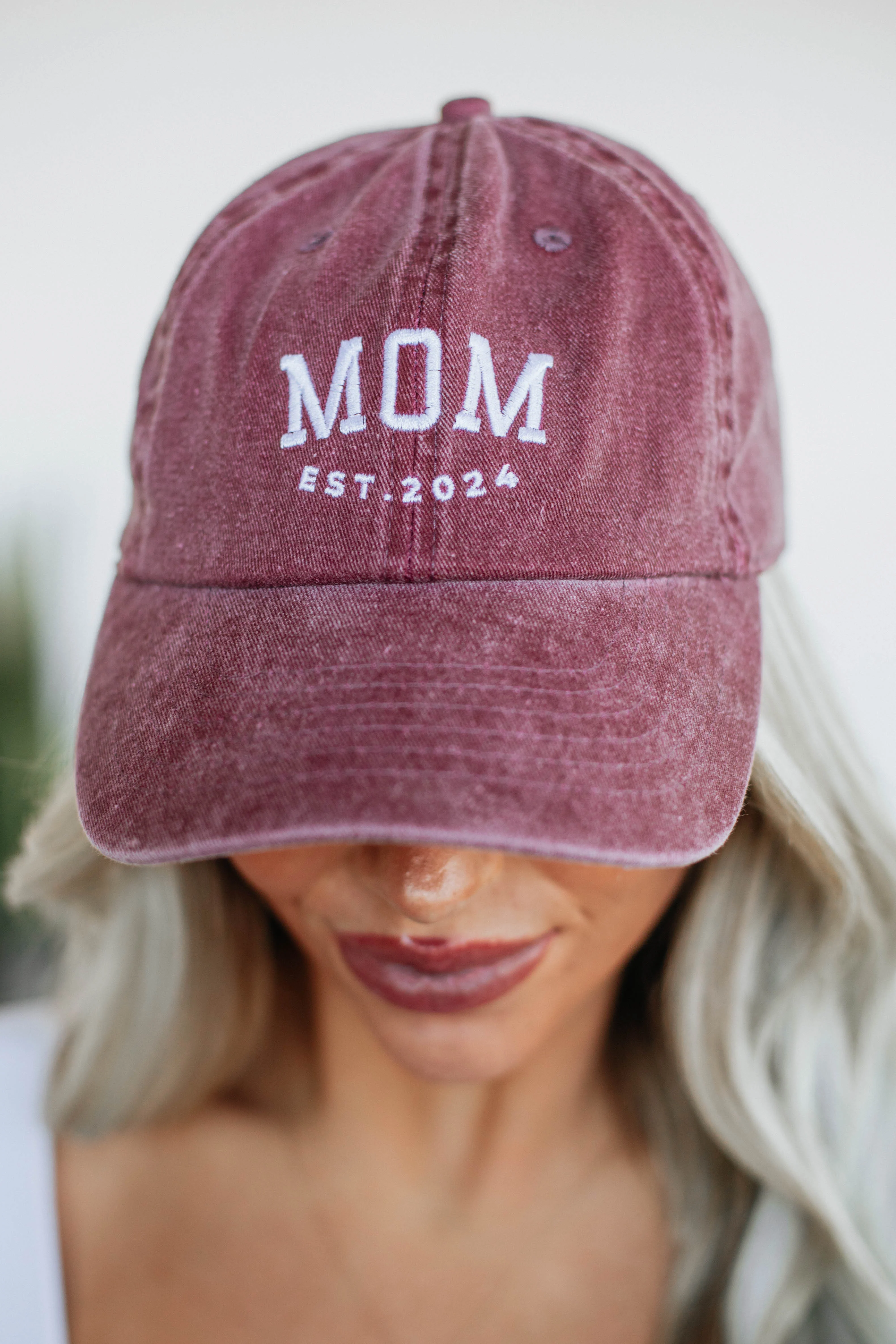 Mom Baseball Hat - Wine