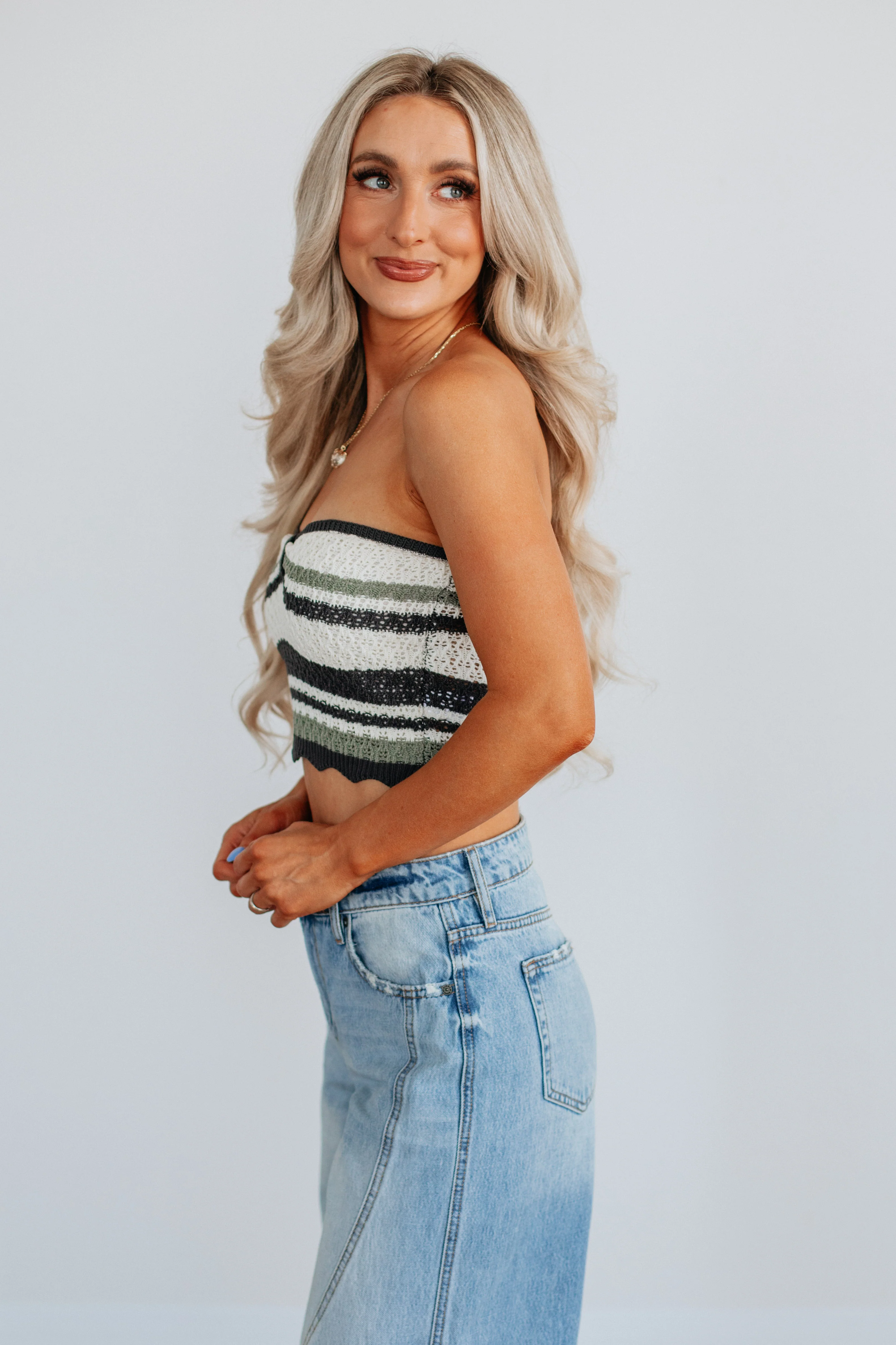 Adrie Striped Knit Top