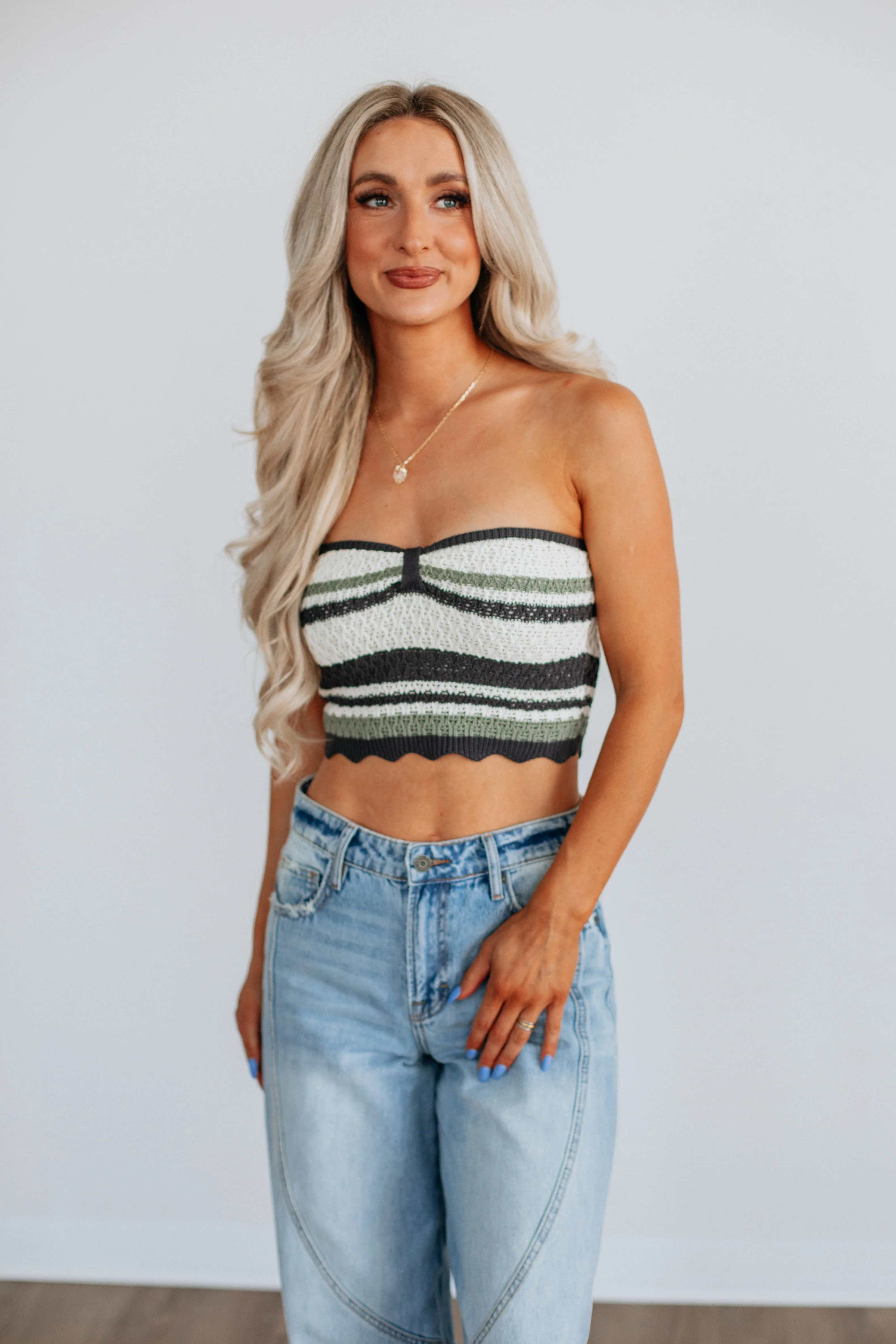 Adrie Striped Knit Top