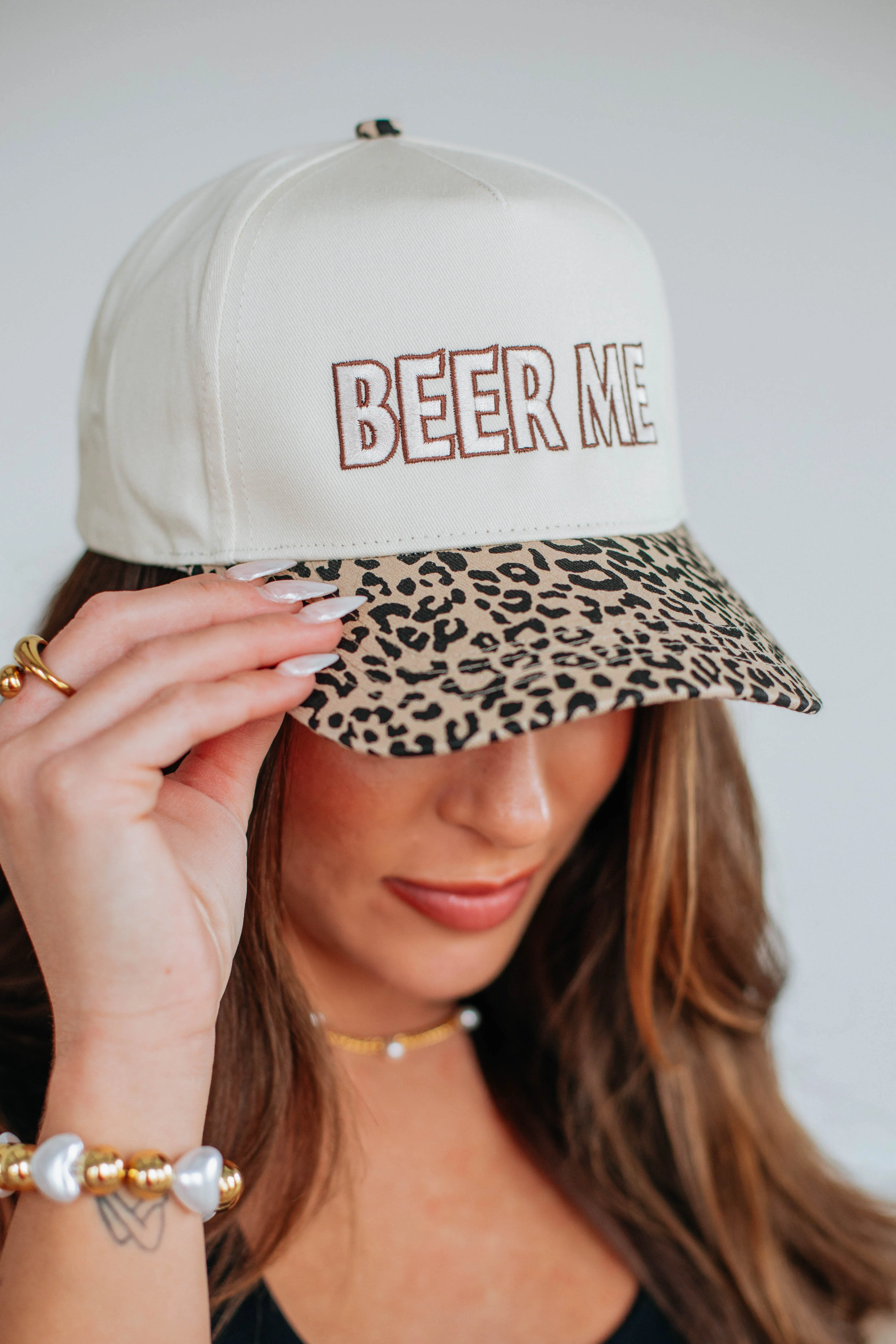 Beer Me Leopard Trucker Hat