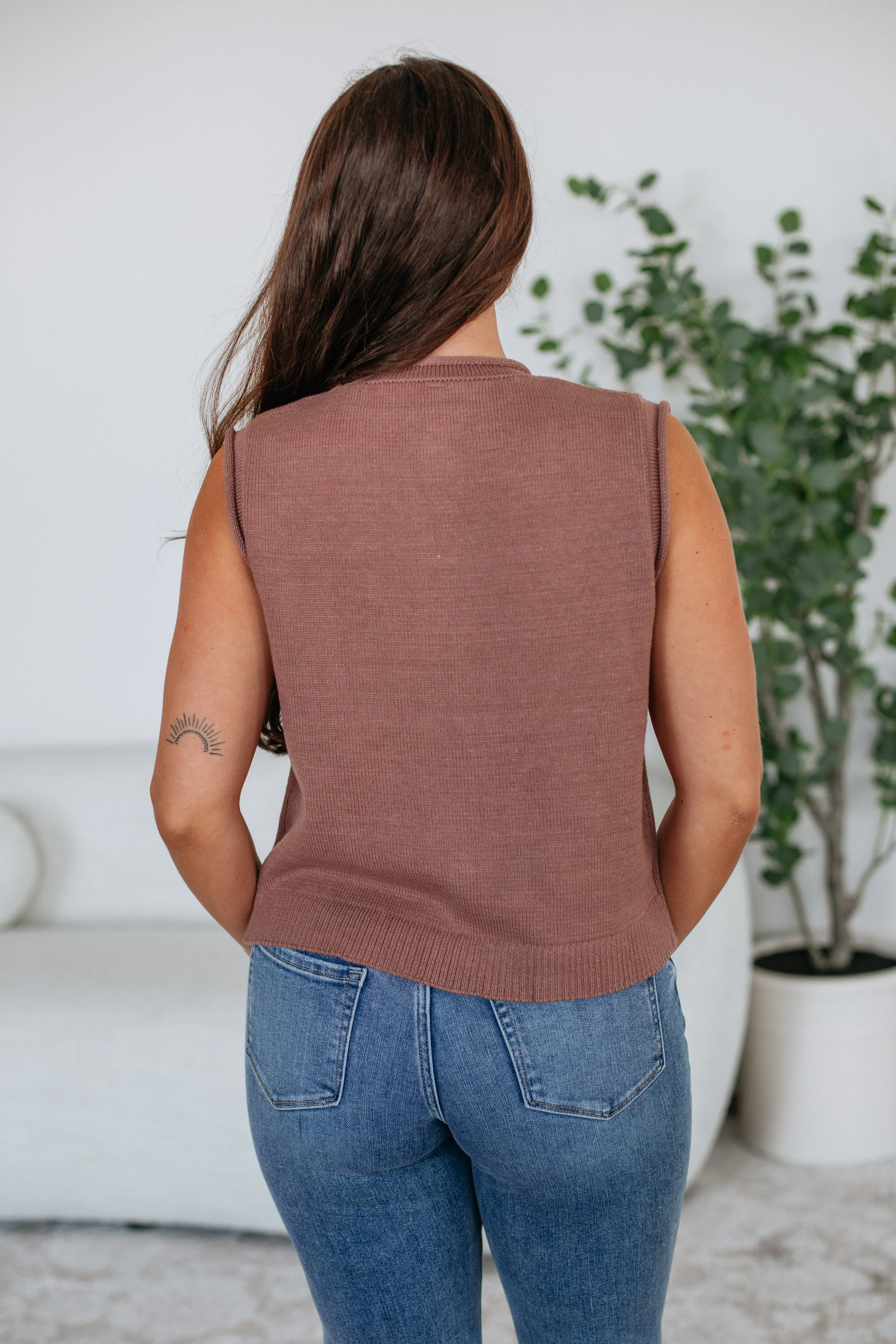 Neena Sweater Vest - Burlwood