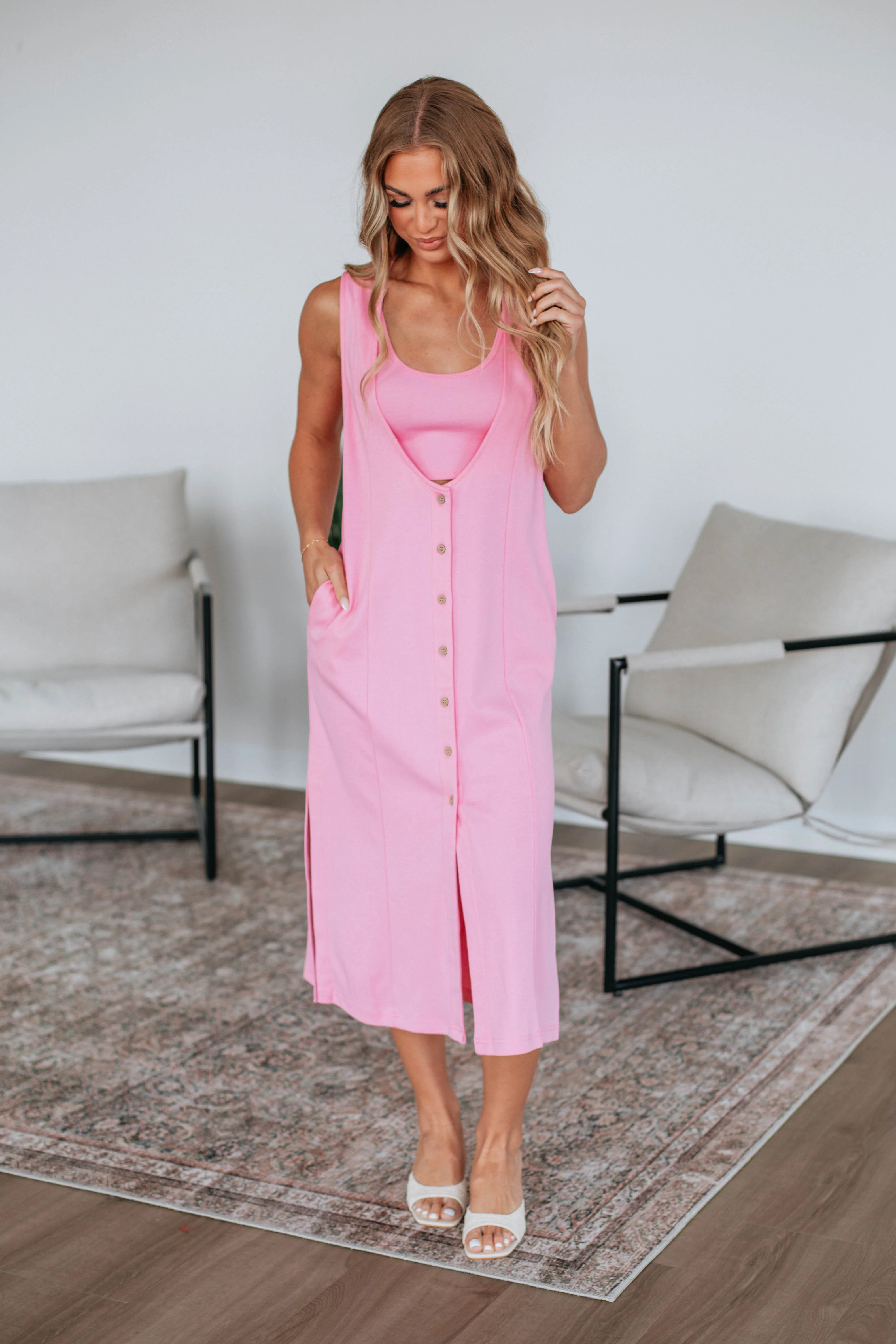 Alina Two-Piece Dress Set - Bubblegum