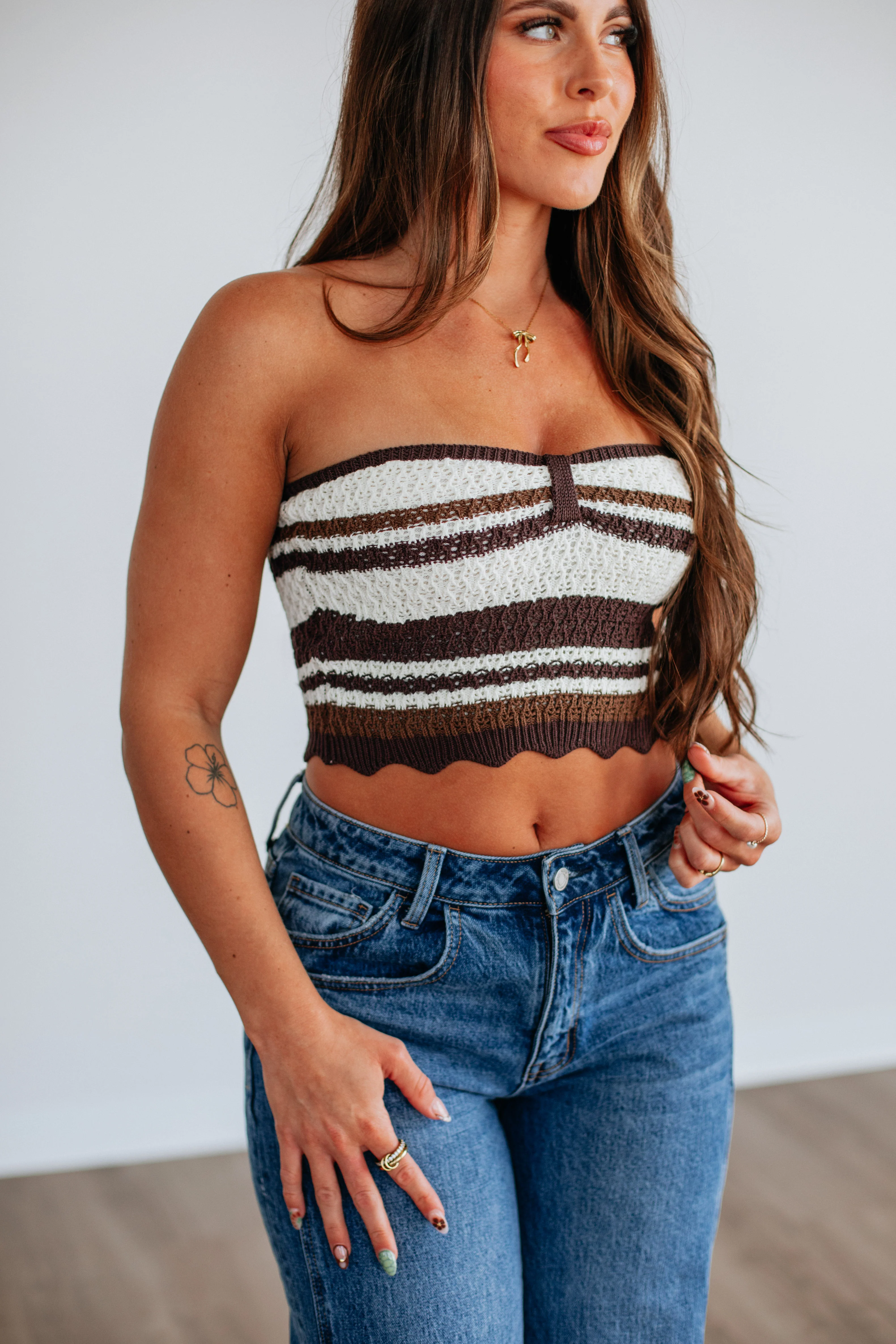 Adrie Striped Knit Top