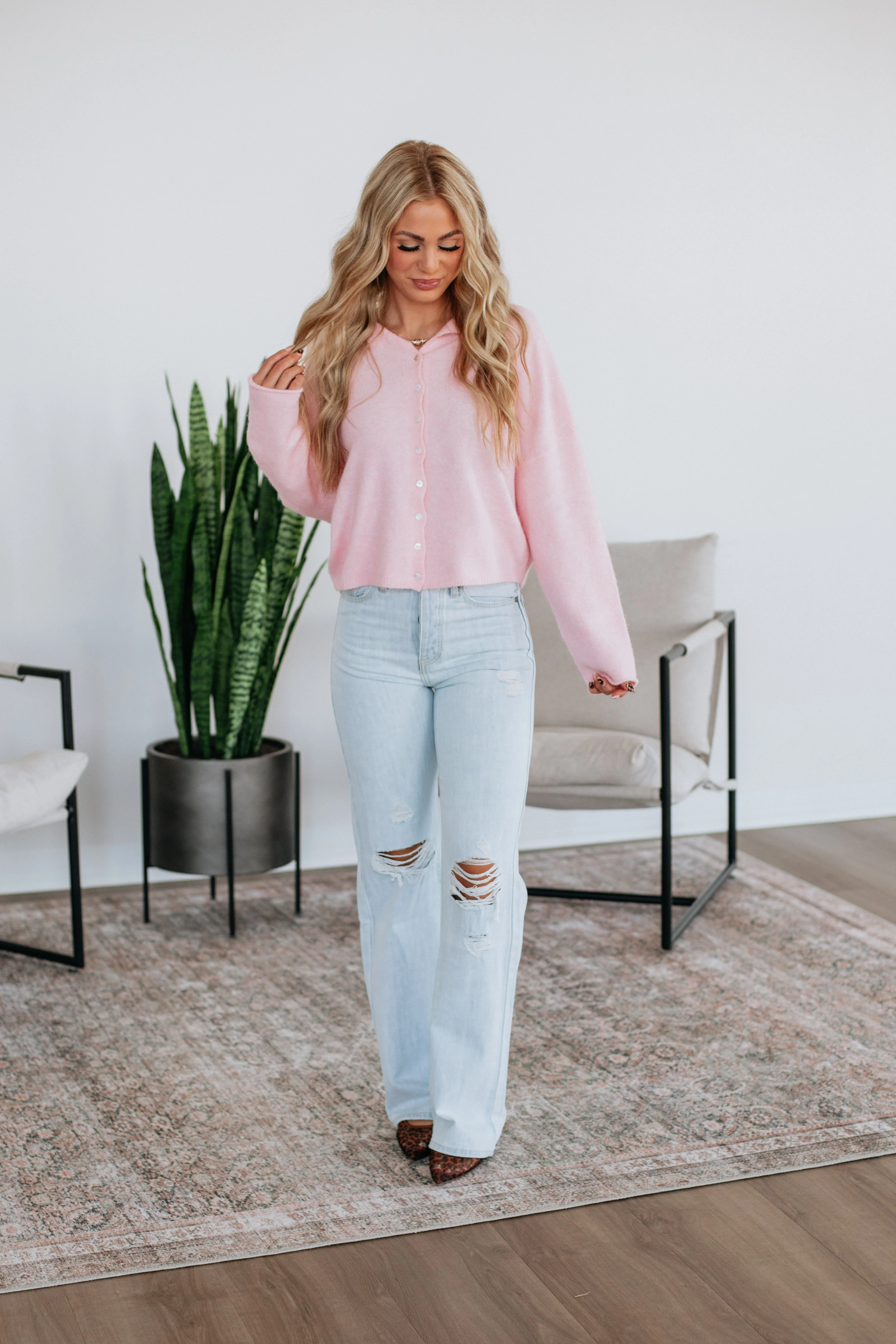 Brooke Cardigan - Baby Pink