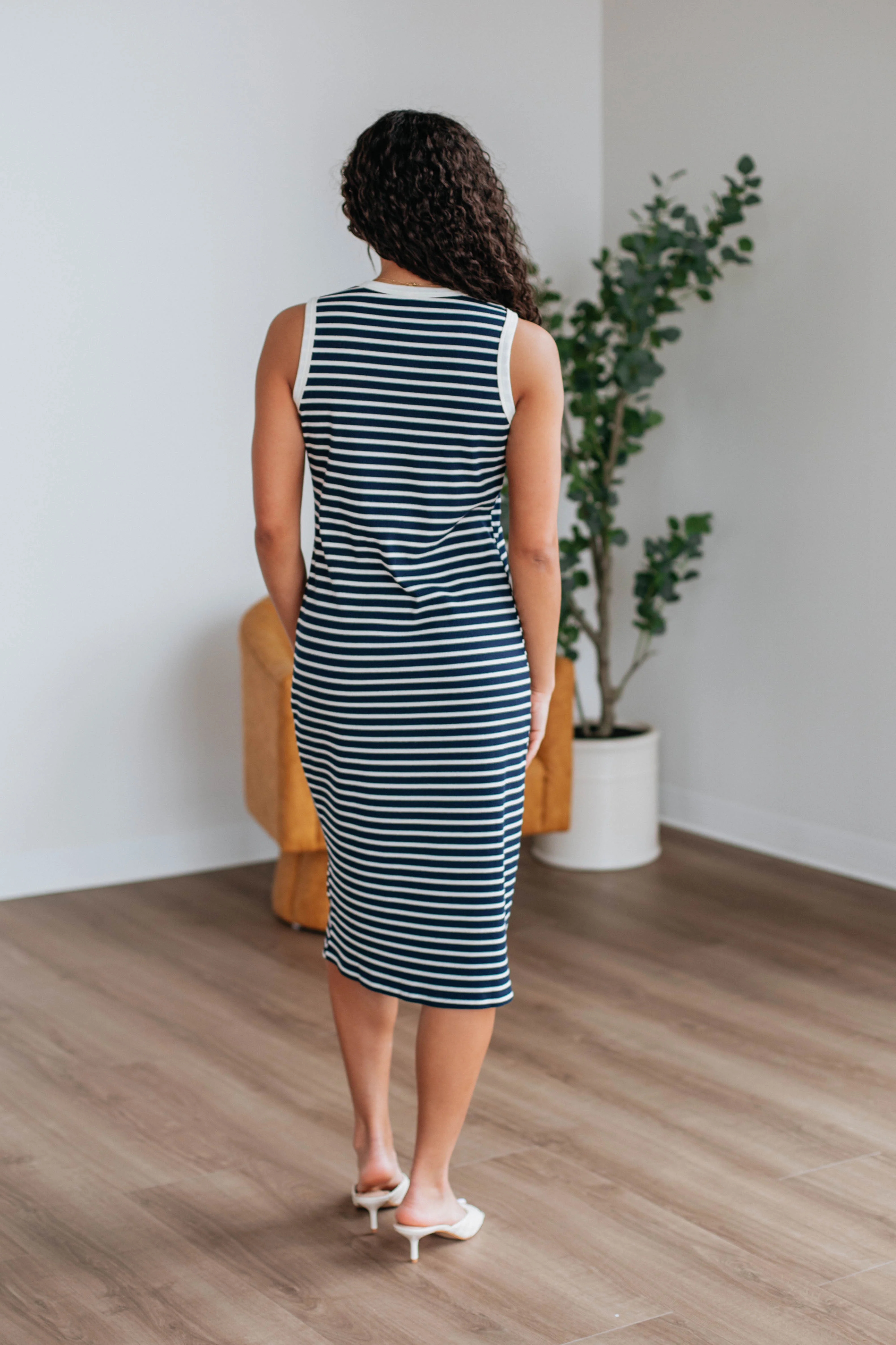Pattie Striped Dress - Navy Mix