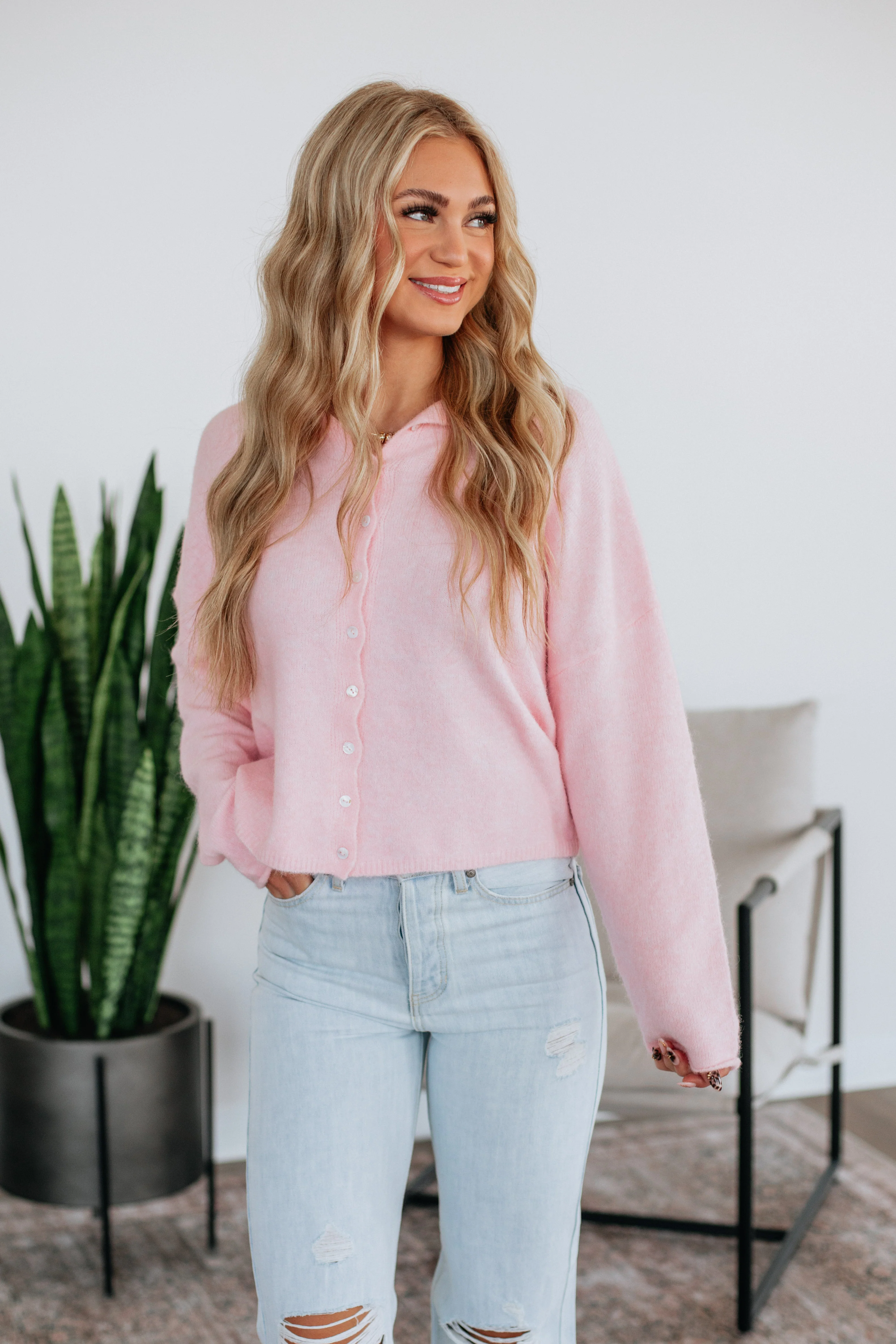 Brooke Cardigan - Baby Pink