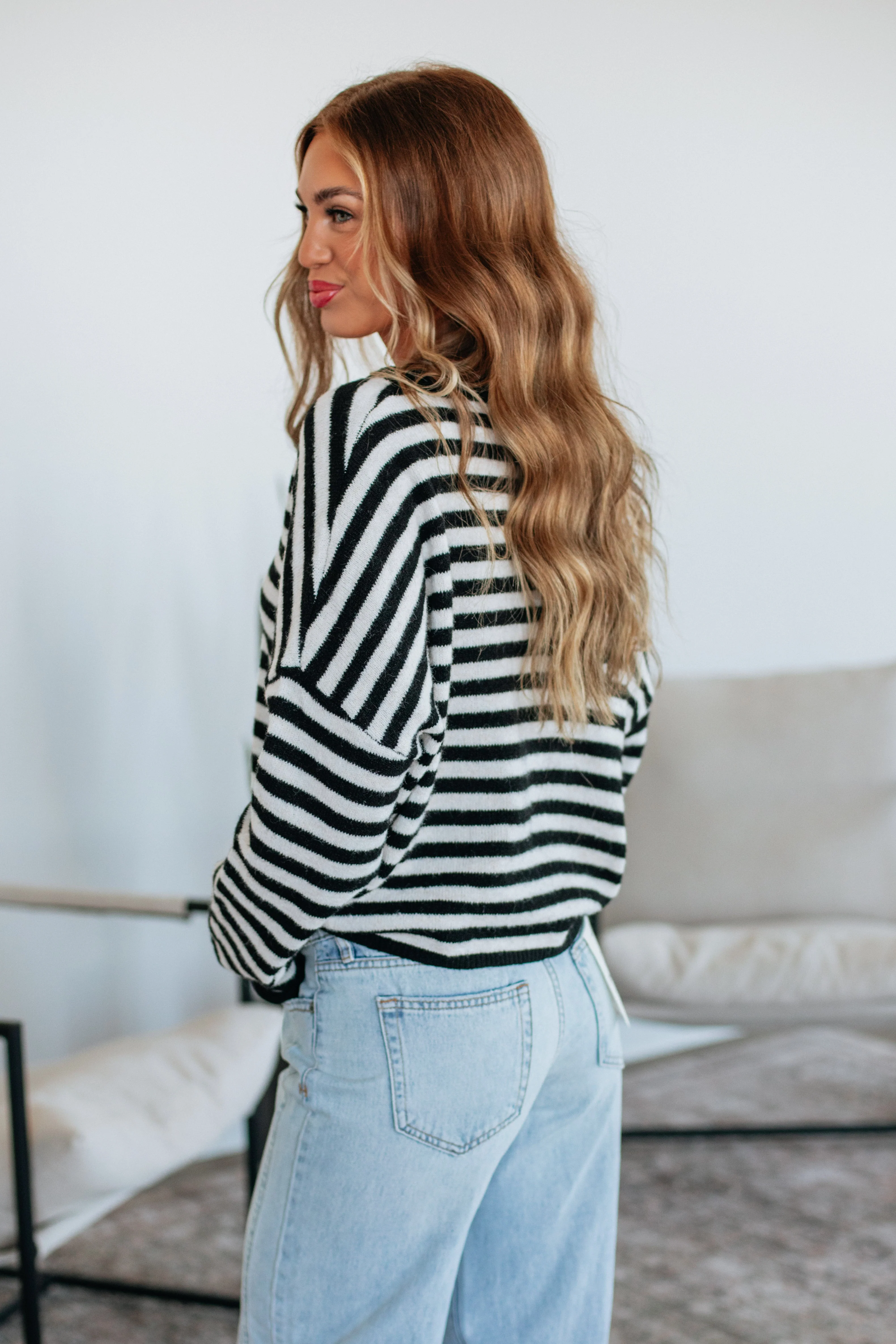 Brooke Striped Cardigan - Black Mix