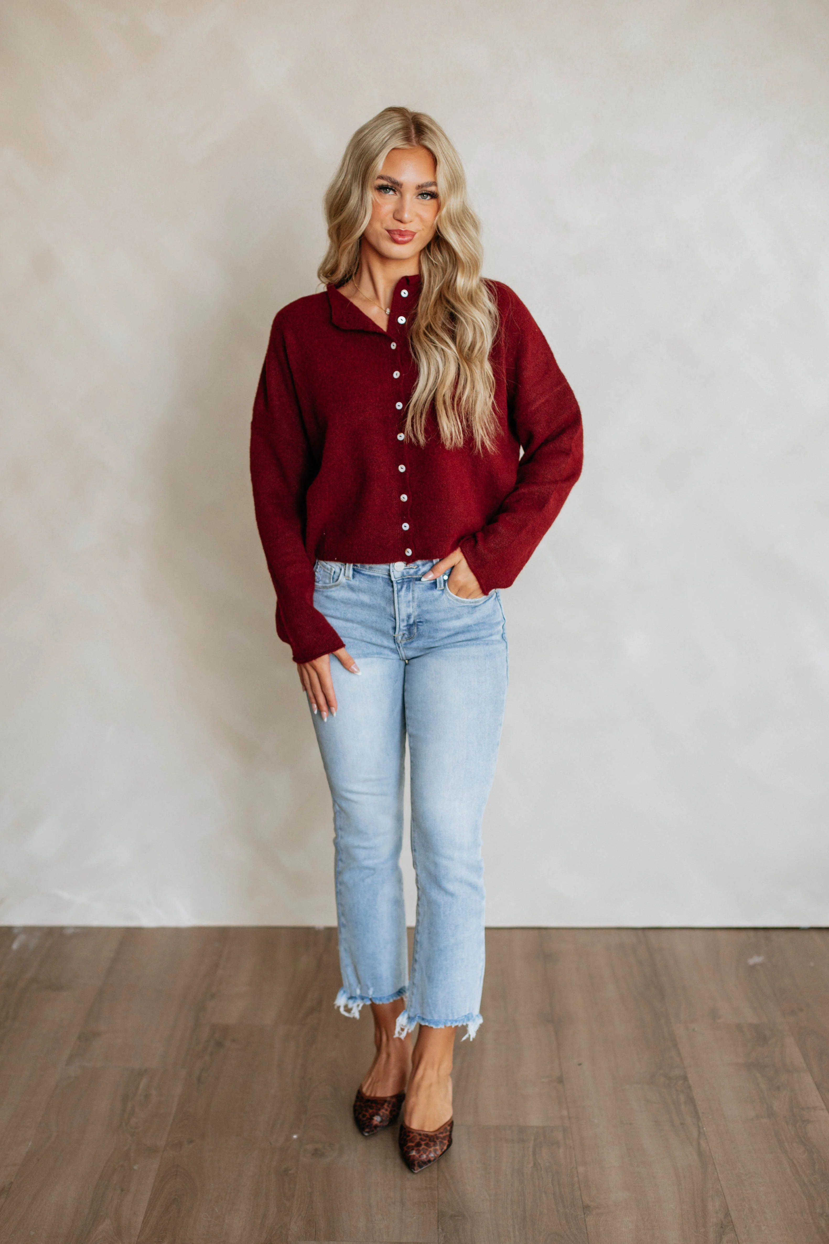 Brooke Cardigan - Burgundy