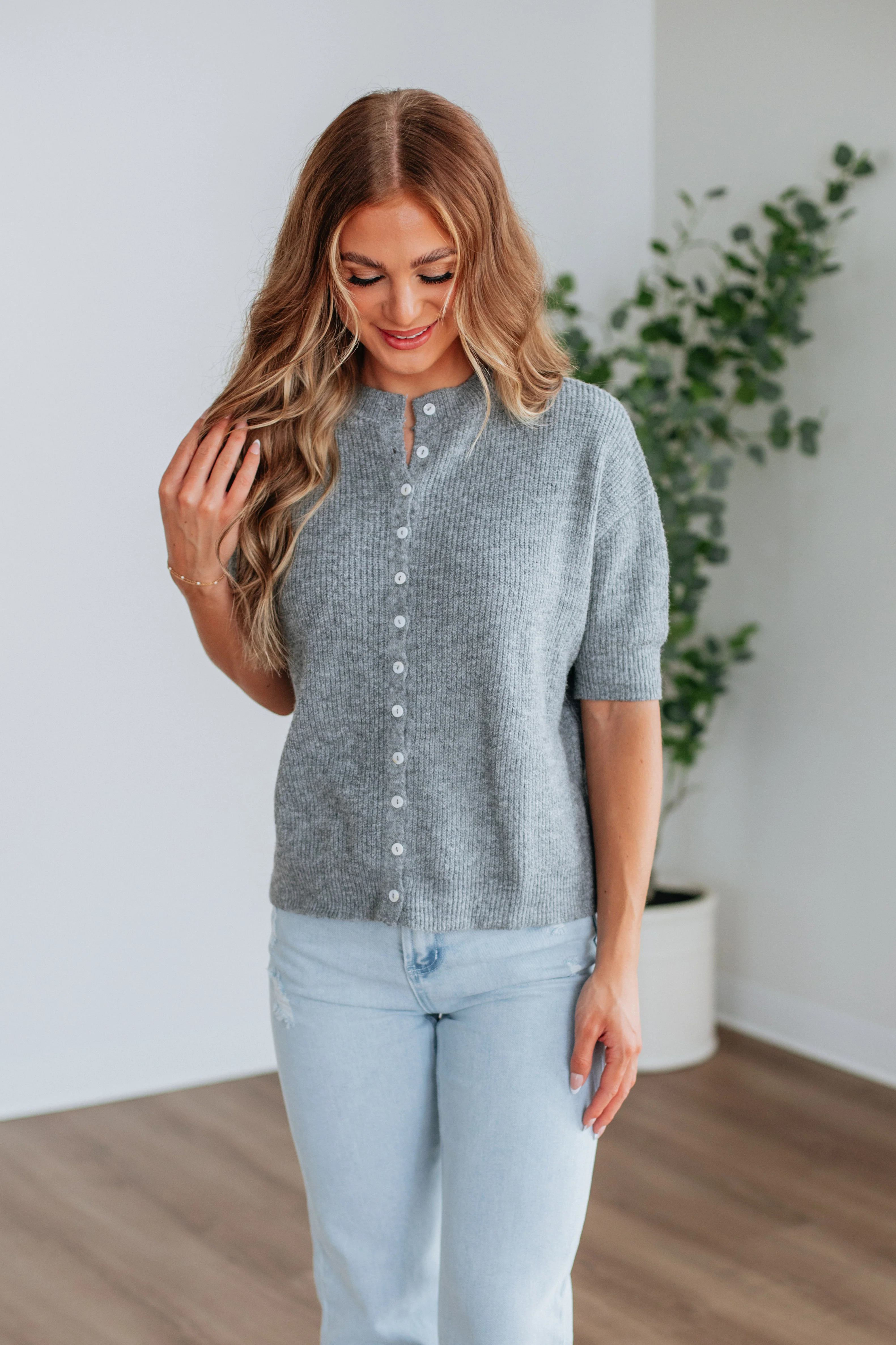 Auden Sweater Top - Heather Grey