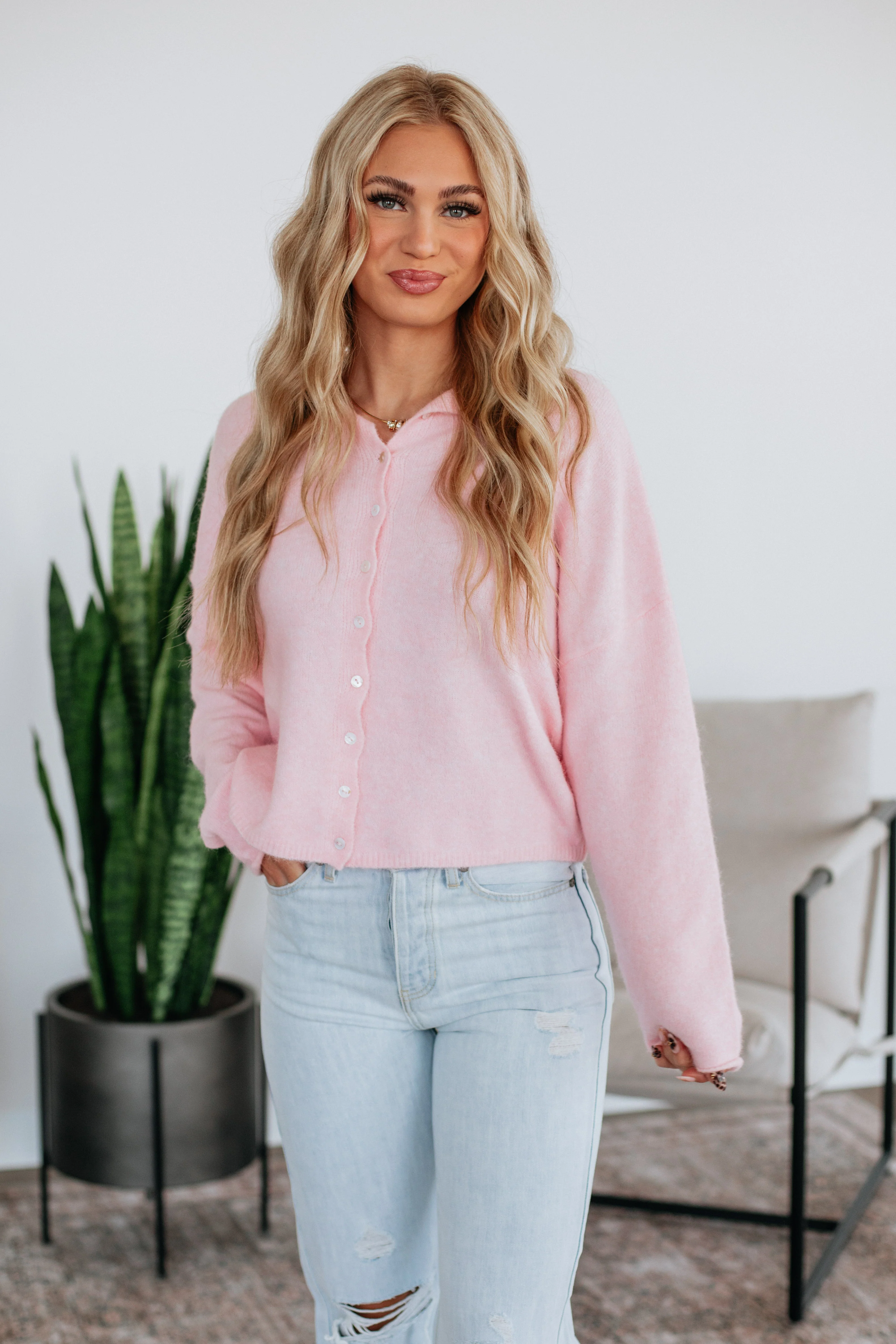 Brooke Cardigan - Baby Pink