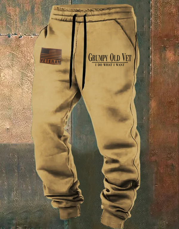 Men's Grumpy Veteran Print Casual  Casual Sweatpants