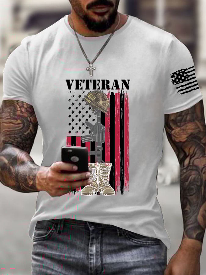 Men's Veteran Casual Round Neck T-Shirt