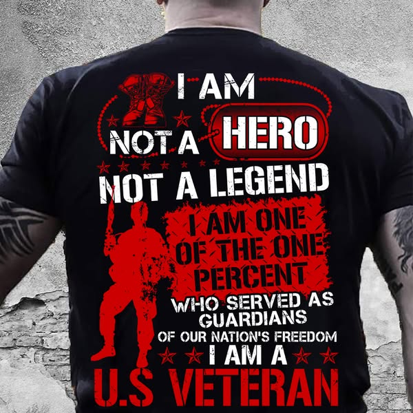 U.S Veteran  Pattern 100&Cotton Print T-Shirt
