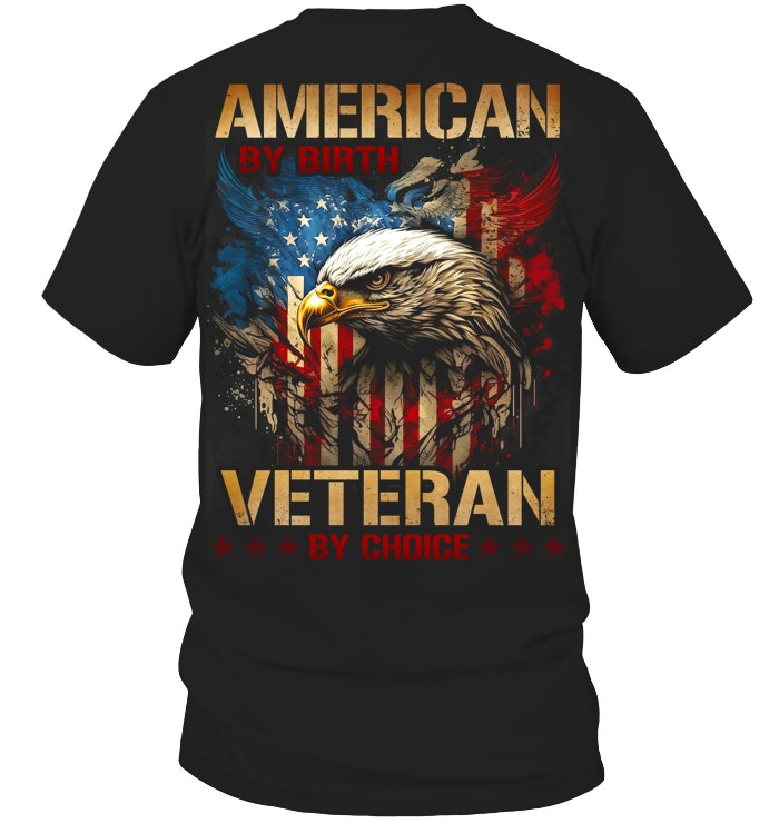 Amercian Veteran  Pattern 100&Cotton Print T-Shirt