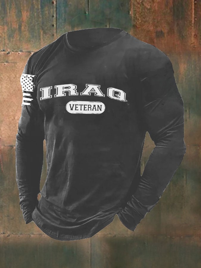 Men's IRAQ VETERAN Printed Casual T-Shirt