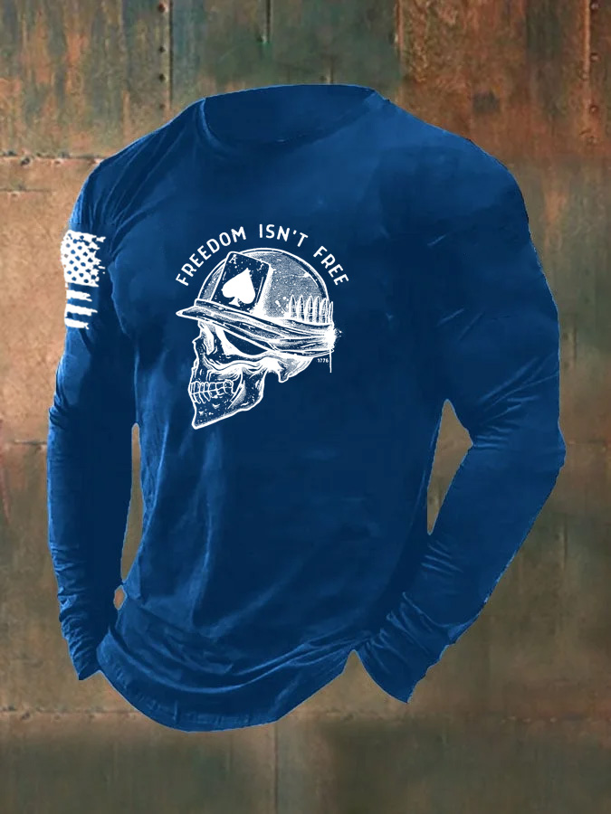 Men's Freedom Isn't Free Pattern Long Sleeve T-Shirt