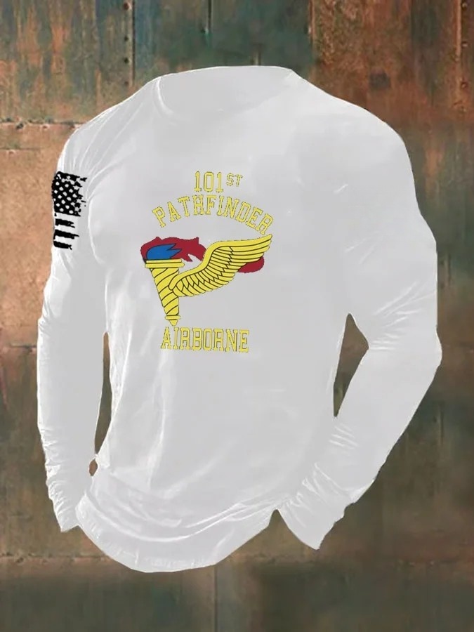 Men's Veterans Day 101st  Airborne Pattern Long Sleeve T-Shirt