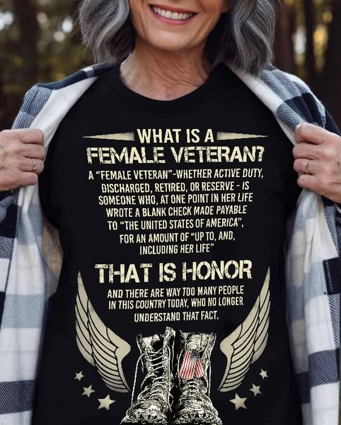 What Is A  Female Veteran Pattern 100% Cotton T-Shirt