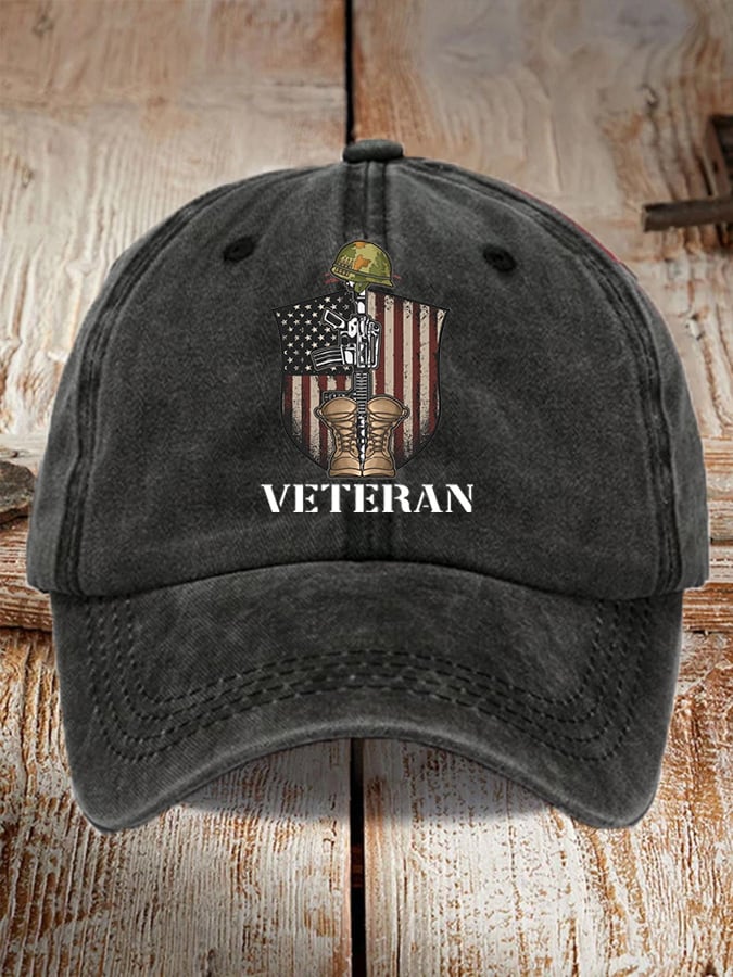 Unisex   Flag  Veterans Print Baseball Cap