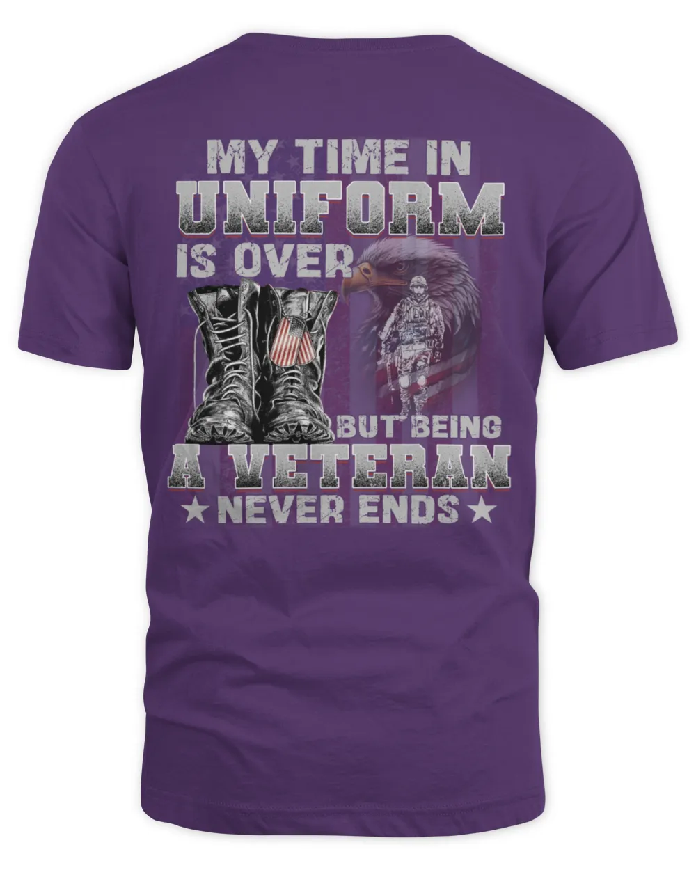 A Veteran Never End  Pattern 100% Cotton T-Shirt