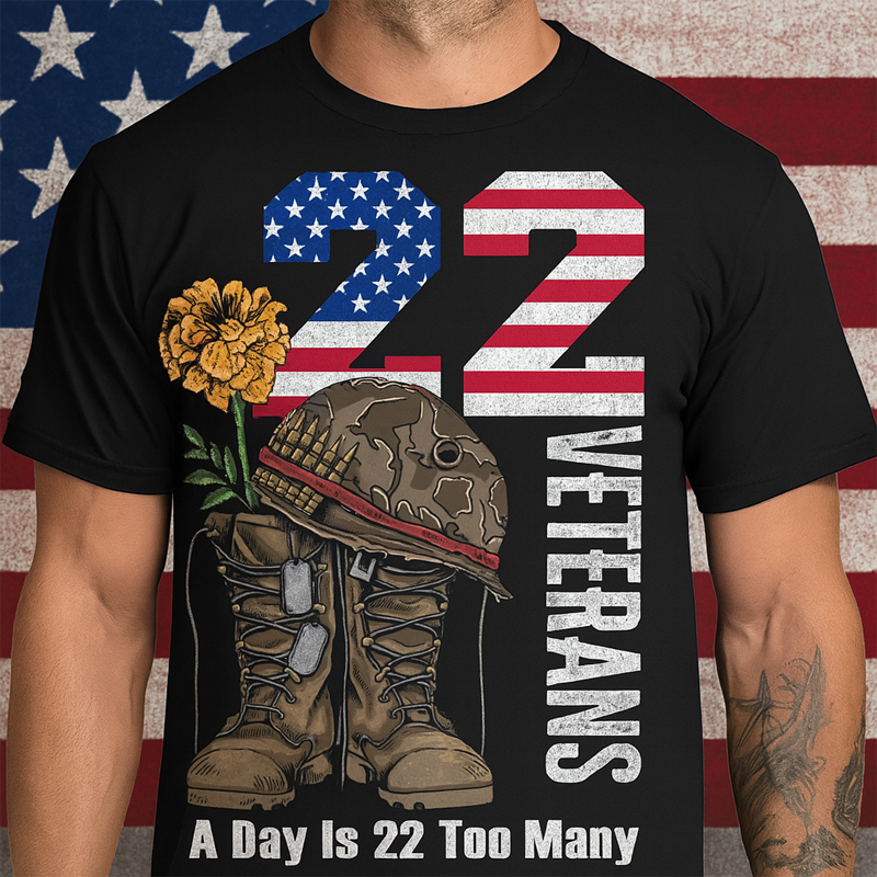 22 Veterans Casual Prints T-Shirt