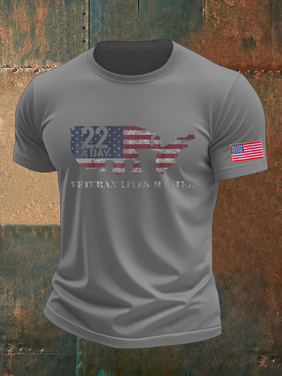 Men's PTSD Awareness Veteran Printed T-shirt