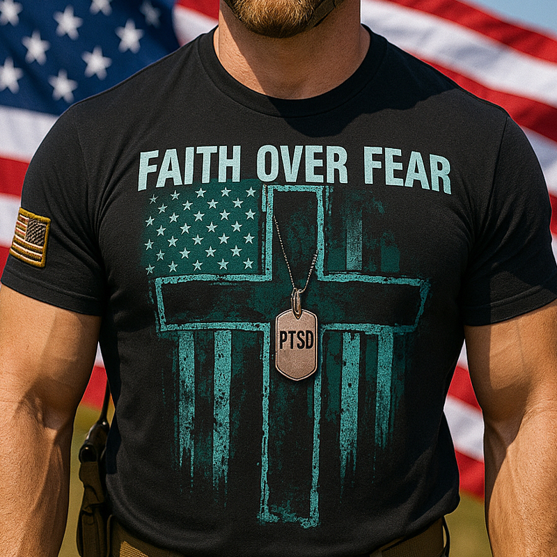 Faith Over Fear Casual Prints T-Shirt