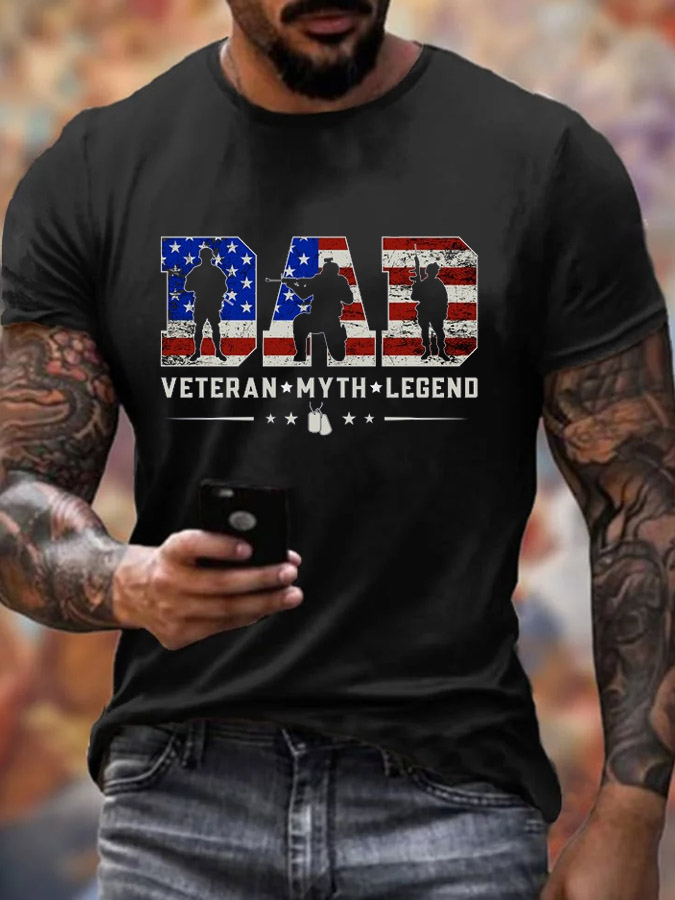Men's Veterans Day  About Dad Cotton T-Shirt