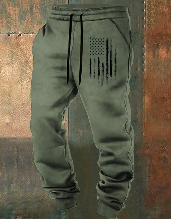 Men's American Flag Print Casual Sweatpants
