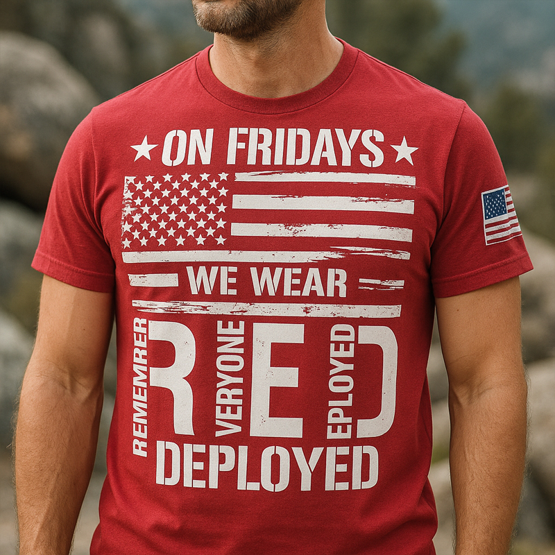 On Fridays We Wear Red Print Casual Short Sleeve T-Shirt