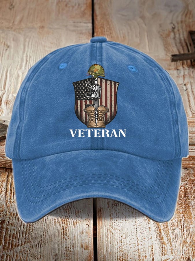 Unisex   Flag  Veterans Print Baseball Cap