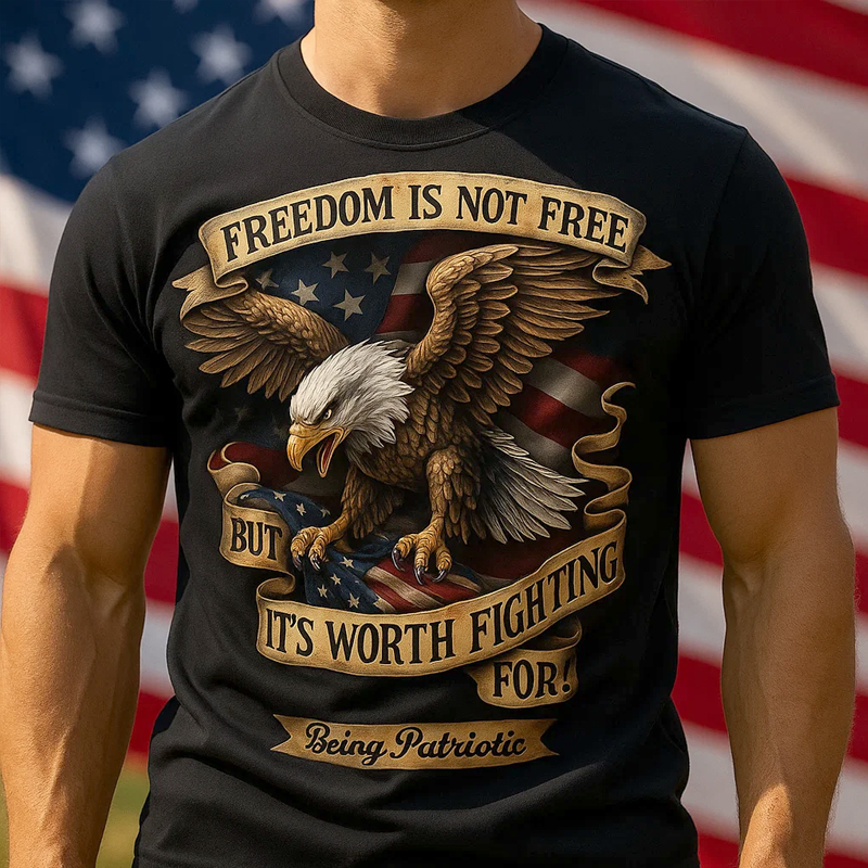 US 250th Anniversary Graphic Printed Casual Short Sleeve T-Shirt