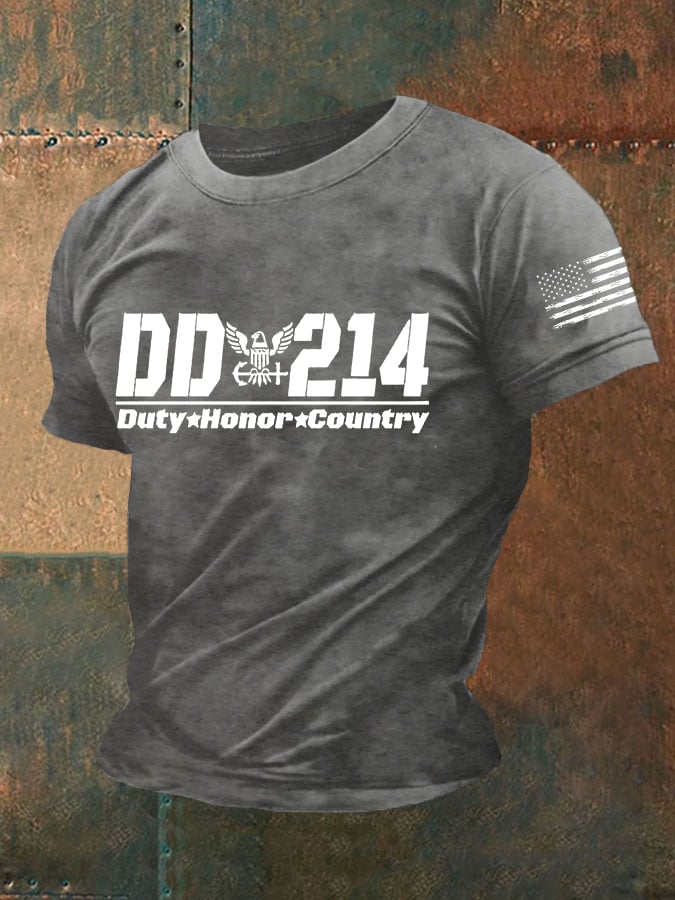 Men's Duty Honor Country DD-214 Printed T-Shirt