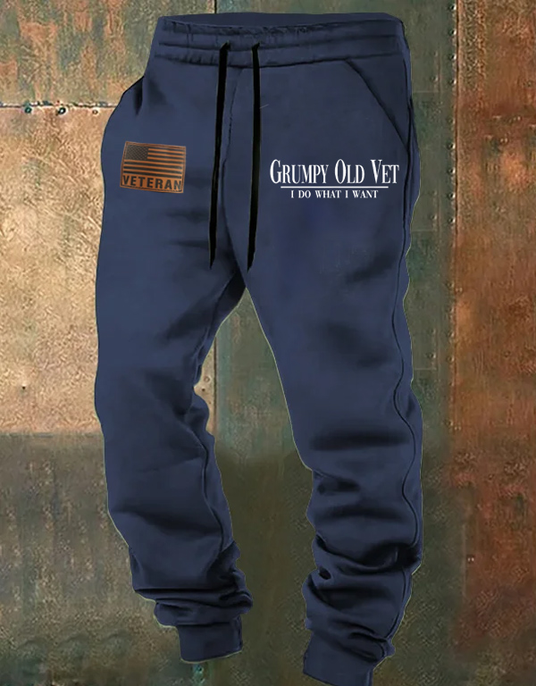 Men's Grumpy Veteran Print Casual  Casual Sweatpants