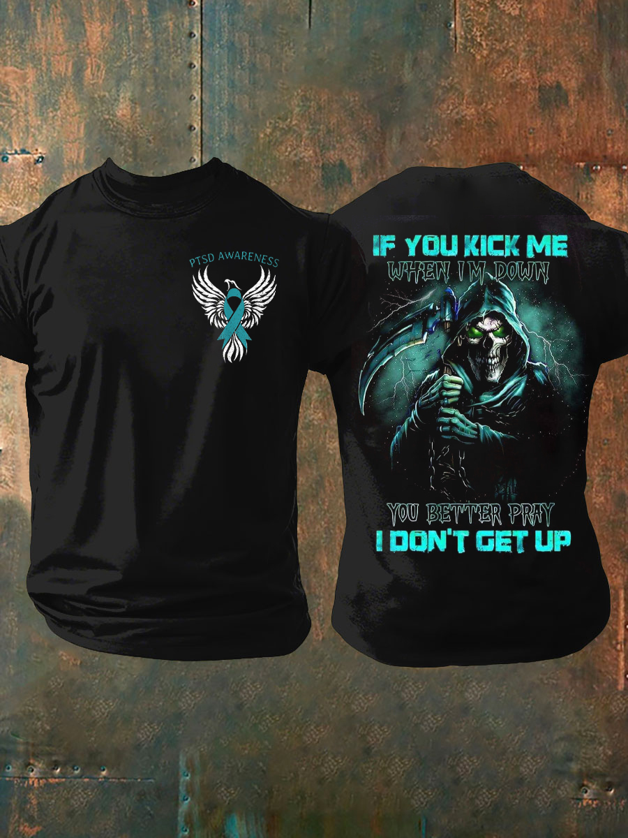 Men's Vintage PTSD Cognitive Veteran Print T-Shirt