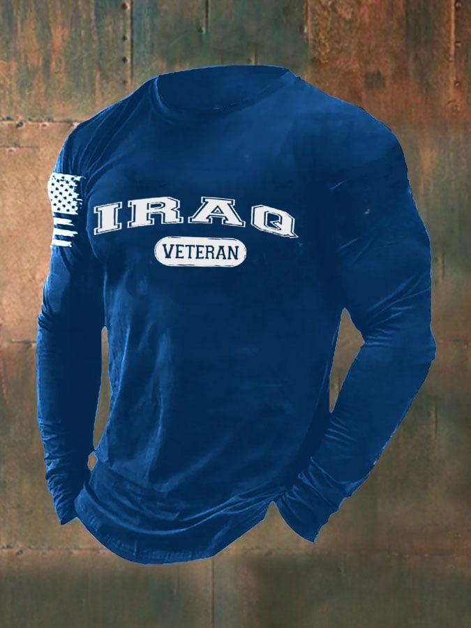 Men's IRAQ VETERAN Printed Casual T-Shirt