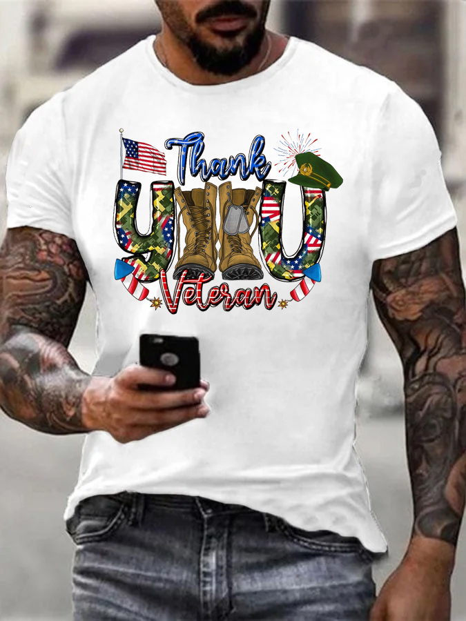 Men's Veterans Day  Thank You Veteran Cotton T-Shirt