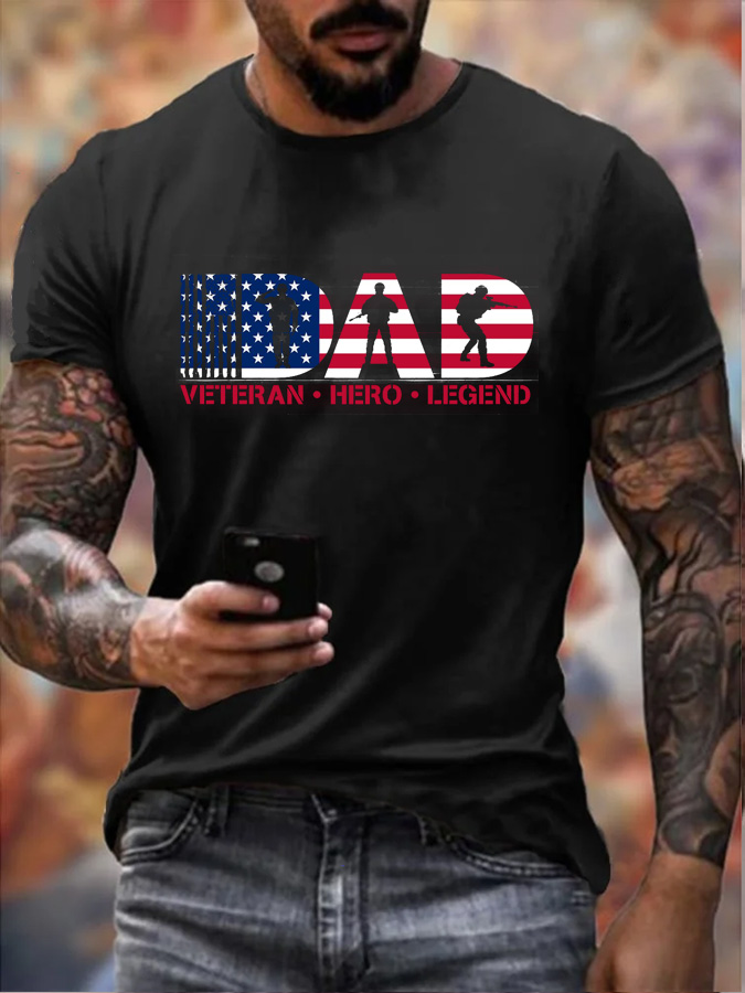 Men's Veterans Day  About Dad Cotton T-Shirt