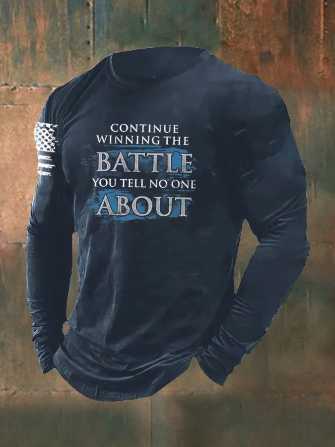 Men's Veterans Day Battle About  Pattern Long Sleeve T-Shirt