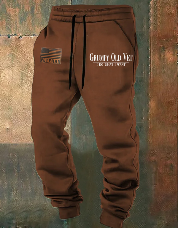 Men's Grumpy Veteran Print Casual  Casual Sweatpants