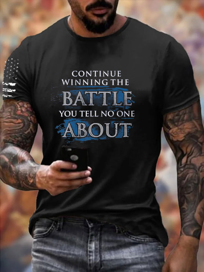 Men's Veterans Day Battle About Pattern Cotton T-Shirt