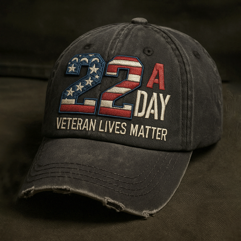 22 A Day Veteran Lives Matter Print Hat